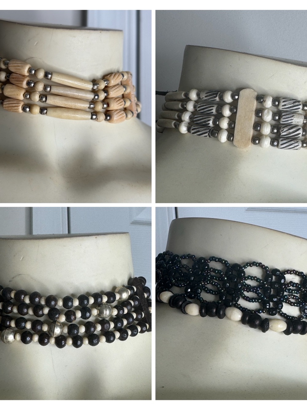Vintage Tie Up Carved Choker & More Bundle ~ Carved are Made In India.